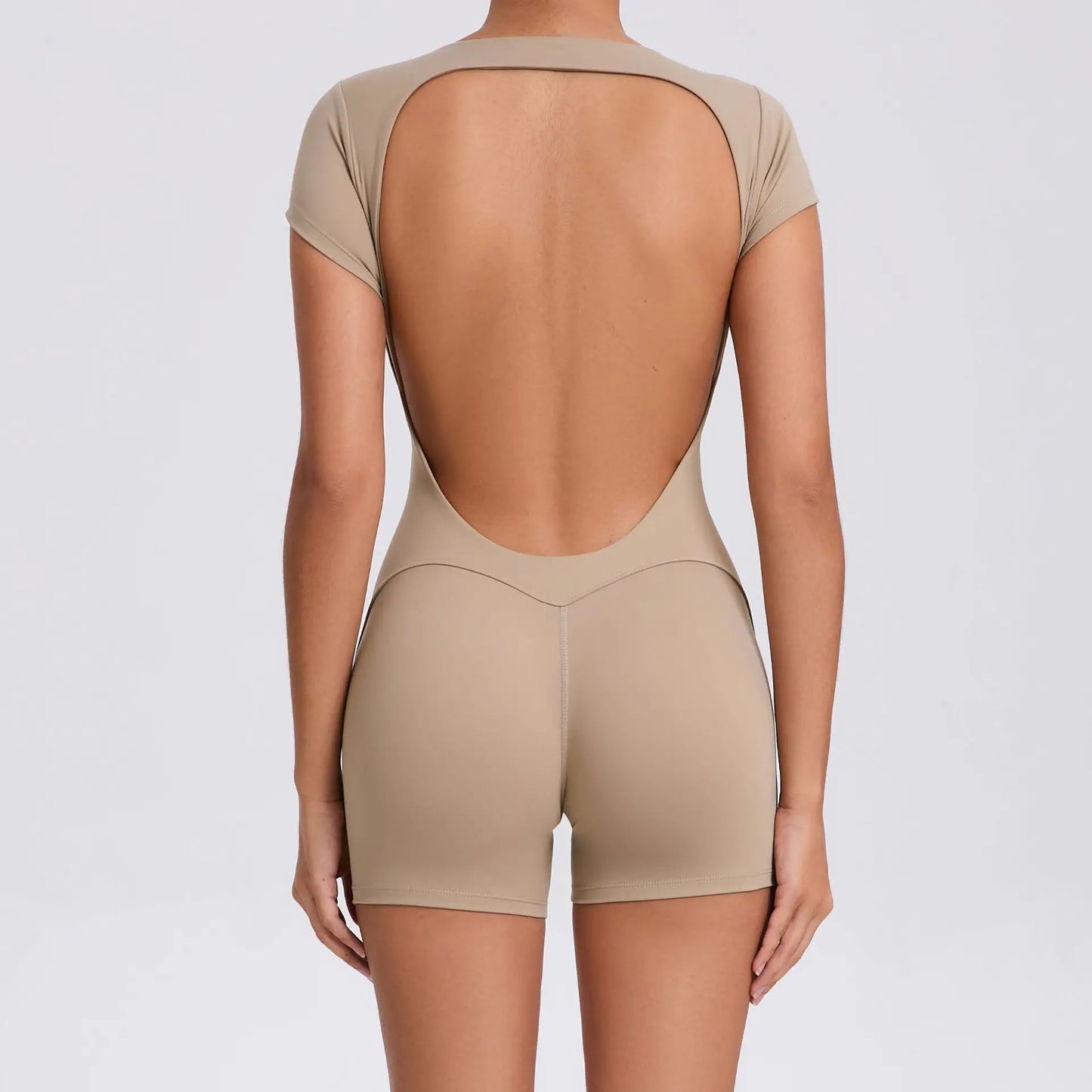 GearUp Women’s Open-Back gym Jumpsuit – Tight-Fit Bodysuit for Gym, Fitness & Cycling