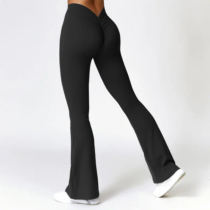 GearUp High-Waisted Flare Yoga Pants – Wide-Leg Gym & Fitness Leggings for Women