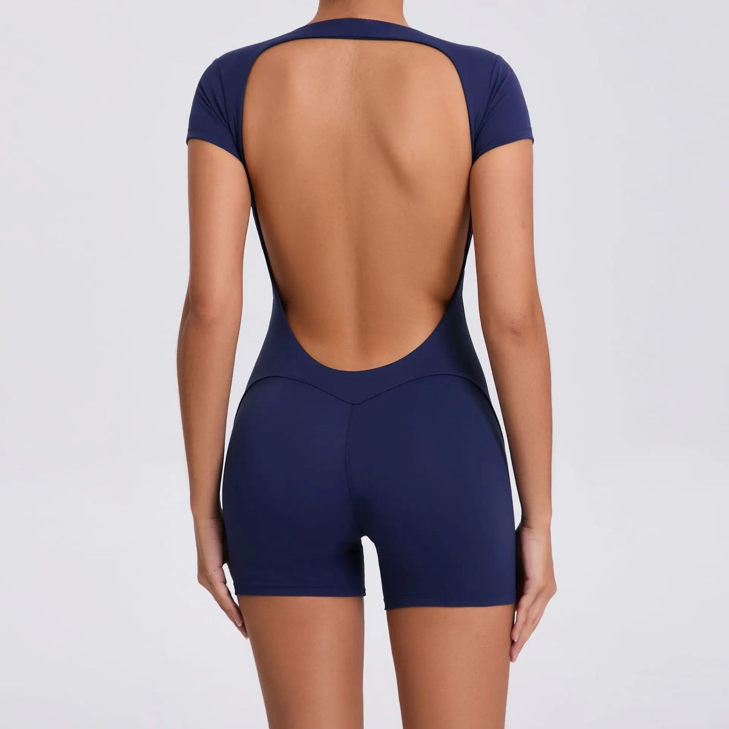 GearUp Women’s Open-Back gym Jumpsuit – Tight-Fit Bodysuit for Gym, Fitness & Cycling